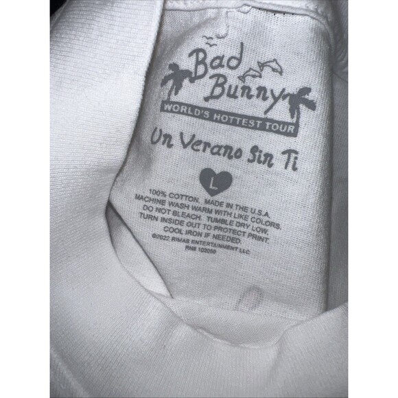 Bad Bunny Tour Shirt 2022 Un Verano Sin Ti Official Merch Music Streetwear L - Picture 3 of 5